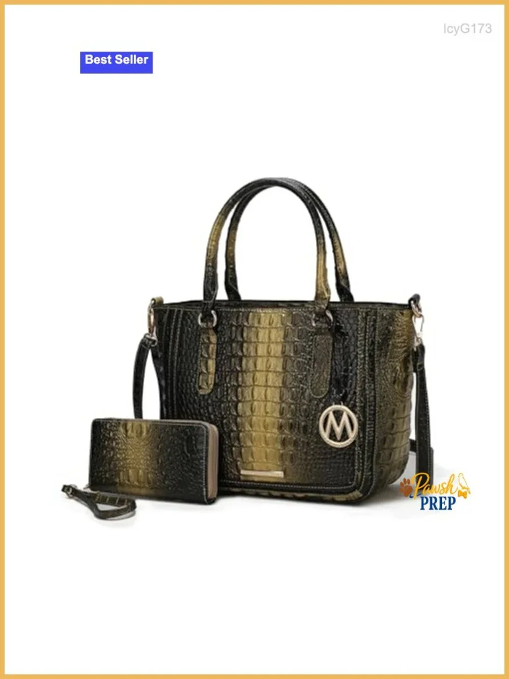 Vegan Leather Crocodile Embossed Satchel Crossbody Tote Purse Women